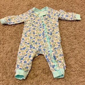Jellybean Floral zip PJs 6M